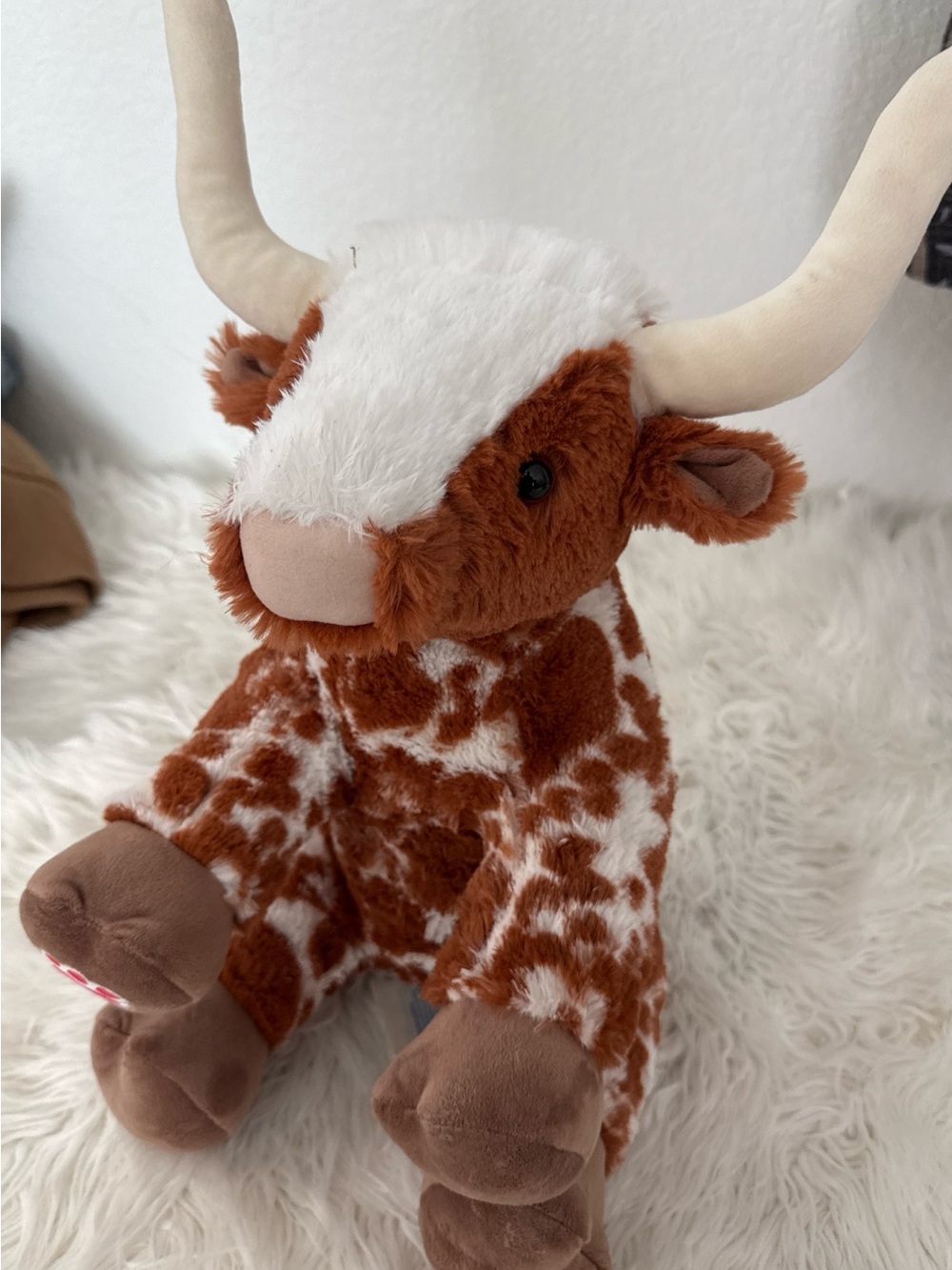 Build-A-Bear Brown & White Longhorn Plush